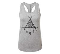 Dare2b Akin' Cotton Racer Back Slim Fit Printed Vest T-Shirts/Polos/Vests - Ash Grey, 8