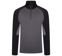 Dare 2b Men's Quick-Drying Fuser Half Zip Core Stretch Midlayer Ebony Grey Black, Size: Xxl