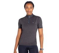Dare2b Pedal Through It Womens Cycling T-Shirt Q-WIC Plus Lightweight Fabric with Odour Repellent and Reflective Print Details - Half Venting Zip- Sport t-Shirt