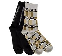 Dare2B Unisex Adult Two Of A Pair Set Socks, Black & Hero Print, 9-12 EU