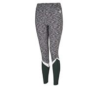 Dare2b Women Regenerate Lightweight Quick Drying Printed Active Gym Tights - Mid Grey Space Dye/Black, Size 20