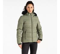 Dare 2b - Women's Water-repellent Glamourize V Baffled Ski Jacket Olivine Green, Size: 8