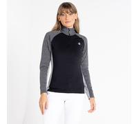 Dare2b Womens Involved II Half Zip Stretch Top: Black/Charcoal Grey Ma