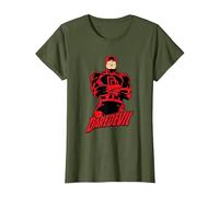Daredevil Comic Arms Crossed T-Shirt, Women, Olive Green, Small