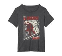 Daredevil The Man Without Fear Cover Big T-Shirt, Women's Plus, Dark Heather Grey, 1X