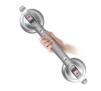 DAREN MEDICAL Suction Cup Grab Bars for Bathtubs and Bathroom, Tool Free Shower Handle, Grab Handle for Elderly Suction with Indicators, Shower Grab Bar for Seniors, Heavy Duty,Silver