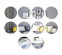 DARENYI 10 Pcs HD Mirror Wall 10cm Self Adhesive Glass Mirror Frameless Circle Bathroom Mirror Stick on Bathroom Mirror for Bathroom, Bedroom, Living Room, Door