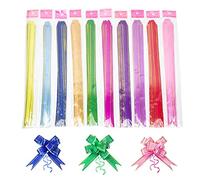 DARENYI 100 Pcs Pull Bows,10 Colors Present Basket Pull Bows for Gift Wrapping for Christmas New Year Birthday Wedding Thanksgiving Party Ornament