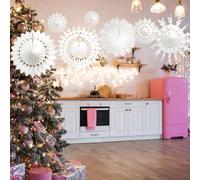DARENYI 12 Pack White Paper Snowflakes Winter Hanging Snowflake Decorations for Christmas Birthday Party Wedding Decoration
