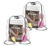 DARENYI 2Pcs Transparent Drawstring Bags, Drawstring Gym Bag Clear Drawstring Bag Drawstring Gym Bag String Swimming Bag Drawstring Backpack for Travel, Sports, School, Music Festivals