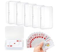 DARENYI 5Pcs Playing Card Case Plastic Playing Card Deck Box Trading Card Case Card Storage Organizer Clear Card Storage Box for Bank Card, Business Card, Game Card