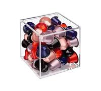 DARENYI Coffee Pods Storage Box Acrylic Pod Cage Coffee Capsule Holder Clear Acrylic Display Box with Lid for Coffee, Figures Toys, Collectibles, Candies (13x13x13cm)