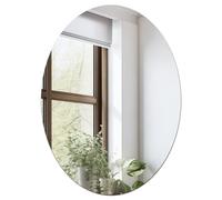 DARENYI Oval Wall Mirror 42 x 33cm Acrylic Self Adhesive Frameless Stick On Mirror for Bathroom, Bedroom, Living Room, Hallway, Walls