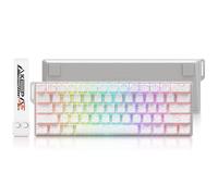 DAREU COOL60 8K Hz Rapid Trigger Magnetic Gaming Keyboard, 60% Wired Keyboard with Transparent Keycaps, 15 RGB Modes, 0.01mm RT Accuracy, Adjustable Actuation, for PC/Mac (White)