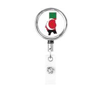 Darfur Peoples Flag Heavy Duty Metal Badge Holder Reel, Retractable Badge Holder with Belt Clip for Key Name Card Holder Employee Teacher