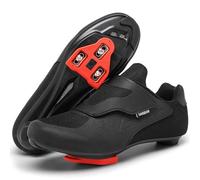 DARIBOM Unisex Cycling Shoes, Compatible with Peloton, Pre-Installed with Delta Cleats, Black, 6 UK Men/7 UK Women