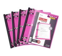 Darice Flexi 3 Ring Binder, 1.5 Inch 350 Sheets Capacity, Flexible Plastic Durable Binder - Cute Binder Fits 8.5 x 11 Letter Size Paper for School, Office Binders & Document Organization - Pink 4Pack