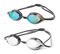DARIDO Swim Goggles,2.0 Mirrored Swimming Goggles Anti Fog UV Protection No Leaking,Best Clear Vision Competition Training Swim Goggles of 2 Pack for Adult,Men,Women,Youth,Kids
