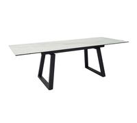 darien ceramic marble extending dining table in white