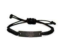 DARIN GIFT To My Stepson Black Rope Bracelet Gifts From Stepmom Stepdad - Never Forget That I Love You I Hope You Believe in Yourself - Motivational Graduation Christmas Birthday Gifts for Son Mom Dad