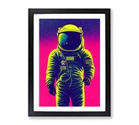Daring Astronaut Framed Print | A2 Black Framed Wall Art | Ready to Hang | Modern Space Picture | Living Room Bedroom Lounge Office