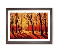 Daring Autumn Forest Framed Print | A2 Walnut Framed Wall Art | Ready to Hang | Modern Landscape Picture | Living Room Bedroom Lounge Office