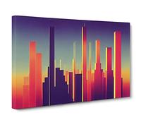 Daring City Skyline Architecture Canvas Print | Gallery Wrapped 30mm Frame Wall Art | 30x20 inches | Ready to Hang | Abstract Cityscape Picture | Living Room Bedroom Lounge Office