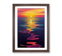 Daring Sunset Framed Print | A2 Walnut Framed Wall Art | Ready to Hang | Modern Landscape Picture | Living Room Bedroom Lounge Office