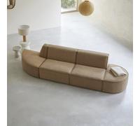 Dario - 2/3-seater modular sofa in camel-coloured fabric Brown