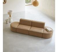 Dario - 2-seater modular sofa in camel-coloured fabric Brown