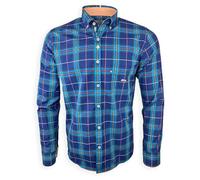 Dario Beltran Men's Gaviria Regular Fit Check Shirt Blue (as8, Alpha, m, Regular, Regular)