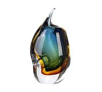 Dario Glass Art Vase Glossy Blue Brown Green Clear Height 24 cm x Width 13 cm Waterproof Glass Vase