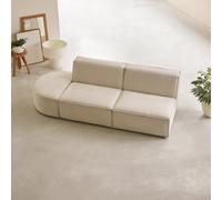 Dario - Modular 2-seater bench in beige fabric Beige