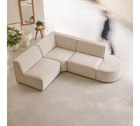 Dario - Modular 4-5-seater corner sofa in beige fabric Beige