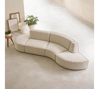 Dario - Modular 4-seater bench in beige fabric Beige
