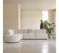 Dario - Modular corner sofa in beige fabric, 5-6 seater Beige