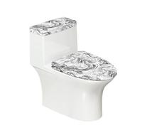 Darisoco Marble White Black Toilet Lid Seat Protector Cover & Toilet Tank Lid Pads Universal Fit Standard Oblong Elongated Toilet Home Decoration