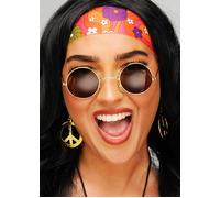 Dark 70s Round Hippy Sunglasses