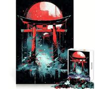 Dark Abstract Torii Gate Puzzles for Teenagers 1000 Piece Recall Power Bright Detail Family Activity Room Accent (50x75cm)