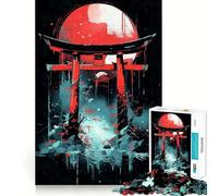 Dark Abstract Torii Gate Puzzles for Teenagers 1000 Piece Recall Power Bright Detail Family Activity Room Accent (50x75cm)