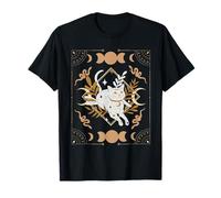 Dark Academia Aesthetic Celestial Boho Tarot Cat Witchy T-Shirt