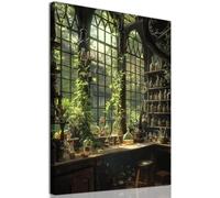 Dark Academia Artwork Vintage Gothic Canvas Wall Art Laboratory Pictures Medieval Castle Painting Dark Victorian Prints Gothic Castle Wall Art Vintage Victorian Poster for Bedroom 16x24inch Framed