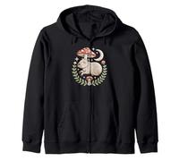 Dark academia capybara resting under a magical night star Zip Hoodie