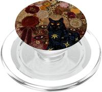 Dark Academia Celestial Black Cat Eyes Rose Wax Seal Collage PopSockets PopGrip for MagSafe