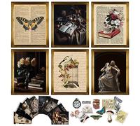 Dark Academia Decor - Light Academia Decor, Vintage Posters For Room Aesthetic Pictures, Brown Dark Academia Wall Art Prints For Home Office Dorm Decorations