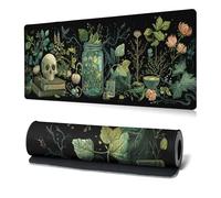 Dark Academia Gaming Mouse Pad Extra Large Mousepad Mystical Green Plant Desk Mats Japanese Full Keyboard Mat Computer Pad Desk Mat with Stitched Edges Non-Slip Desktop 31.5 x11.8 in