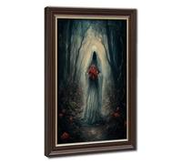 Dark Academia Ghost Holding Roses, Vintage Poster Canvas Poster Bedroom Decor Landscape Office Room Decor Gift 8" L X 12" W