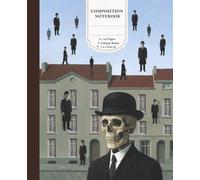 Dark Academia Gothic Aesthetic Skull & Sketeton Surrealist Parody: Classic Art Parody Portrait, Raining Skeletons in Suits, College Ruled, 110 Pages, 7.5 x 9.25 Inch