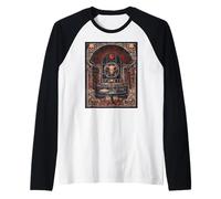 Dark Academia Gothic Red Moon Art Occult Library Raglan Baseball Tee