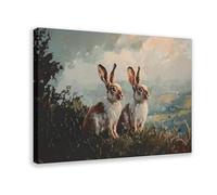 Dark Academia Hare Wall Art Print - Cottagecore Bunny Landscape-1